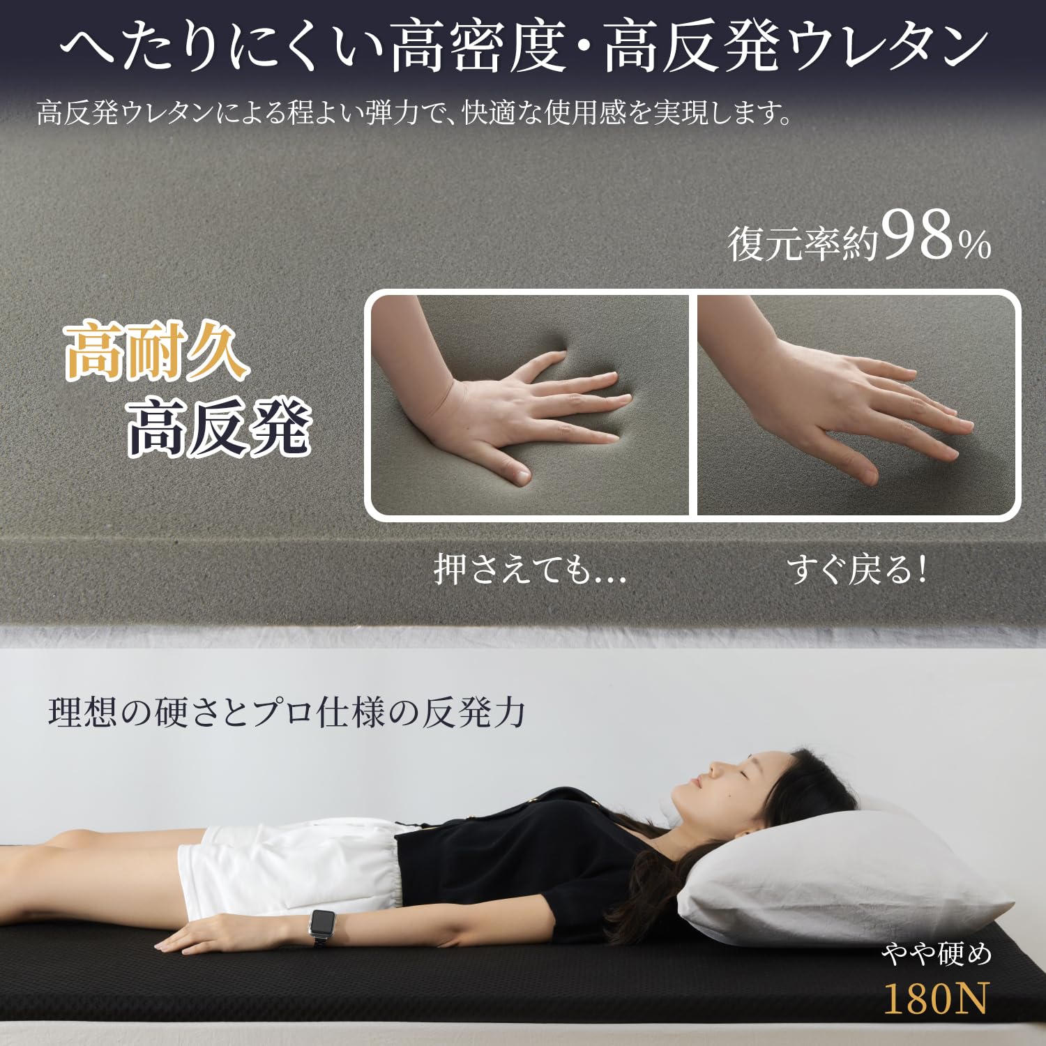 Amazon.co.jp: クモリ(Kumori) マットレス 高反発 シングル 厚さ5cm